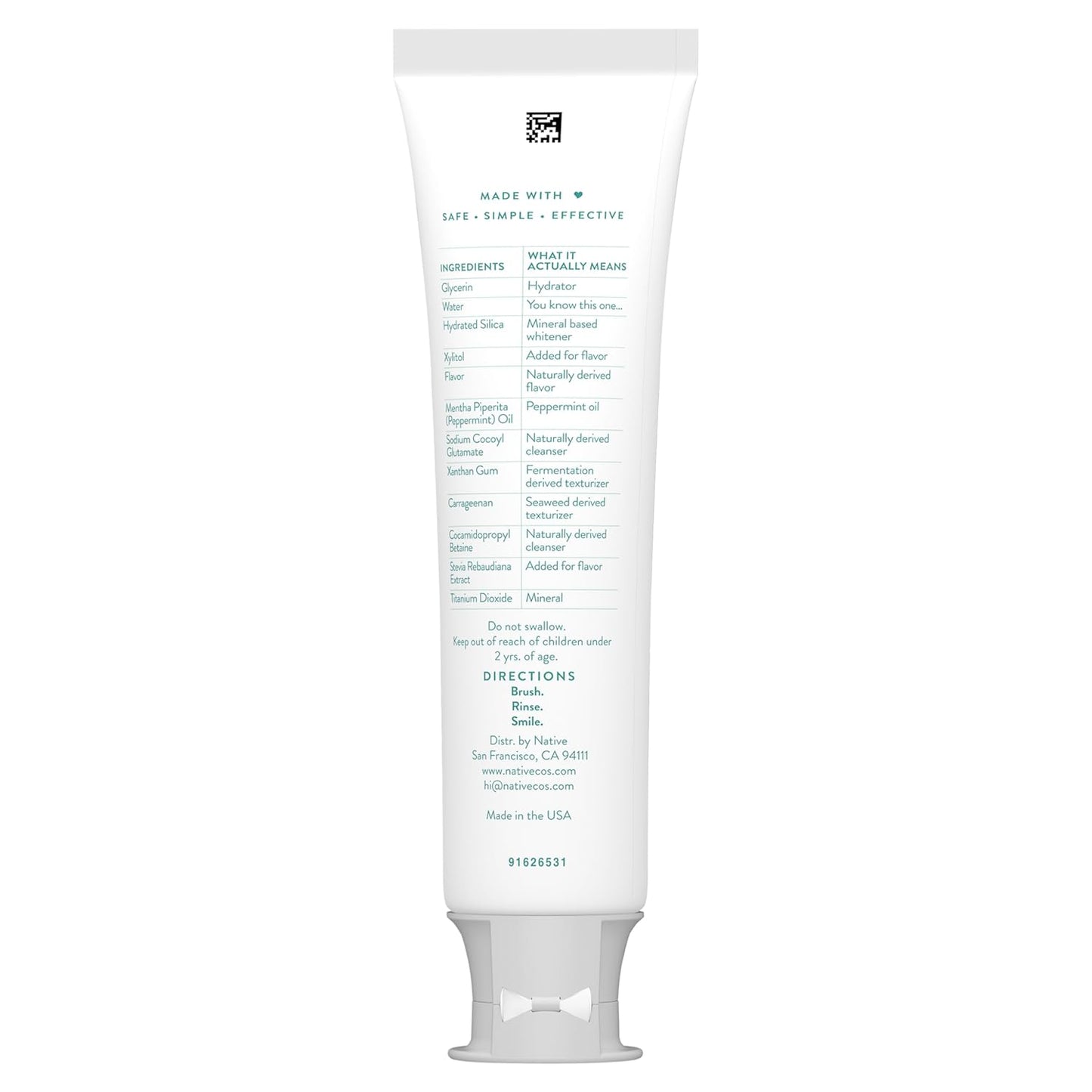 Native Fluoride Free Toothpaste – Safe Kids 2+ Family Brushing with Wild Mint Flavor, 4.1oz (Pack of 3)