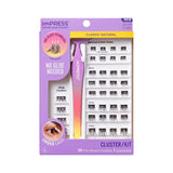 KISS imPRESS Falsies Pre-Bonded Lash Clusters – Hypoallergenic No-Glue False Lashes for Allergy-Prone Eyes
