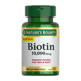 Nature's Bounty Biotin Hair Skin and Nails 10,000mcg Softgels – Daily Self-Care Supplement for Mindful Morning Routines