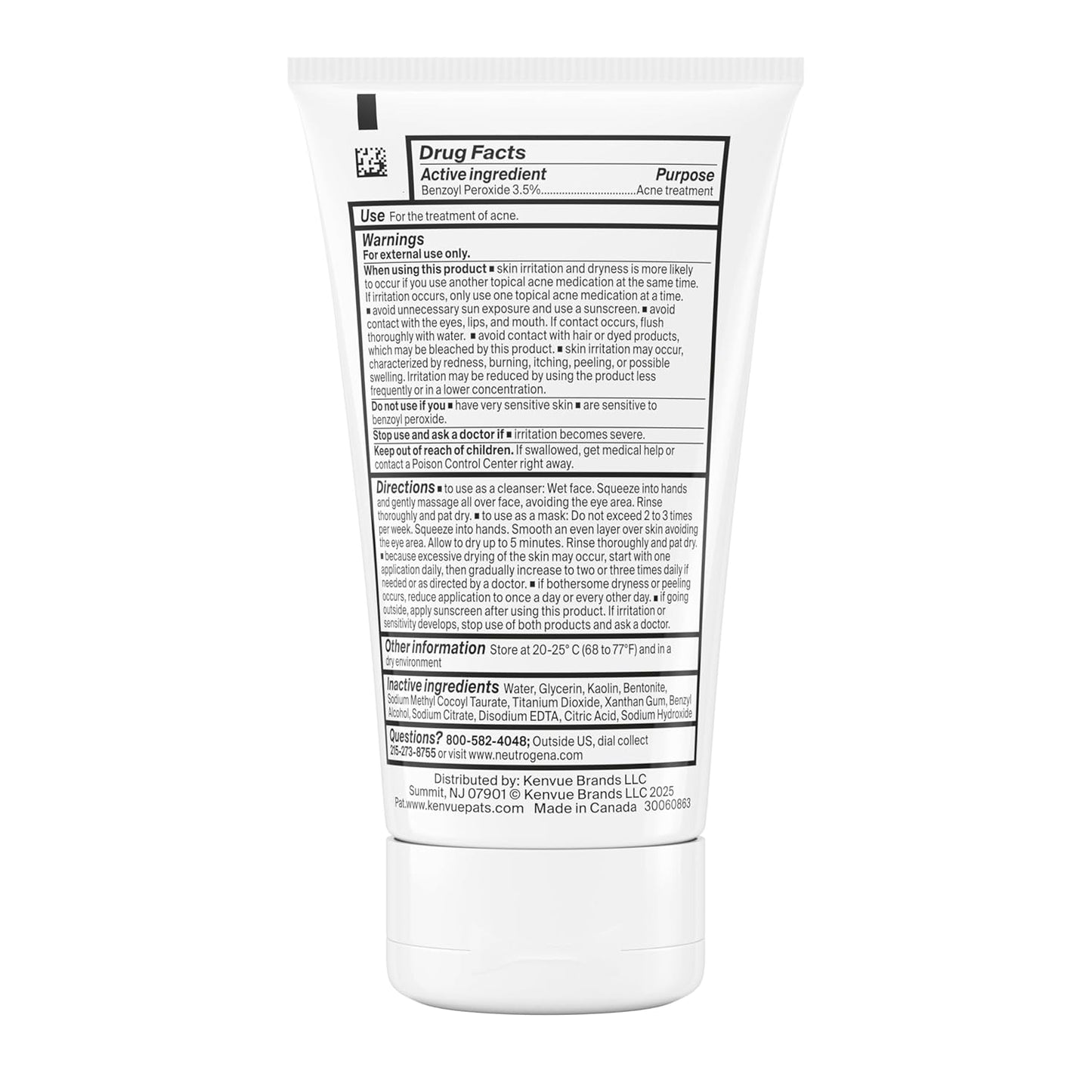 Neutrogena Evenly Clear 2-in-1 Acne Mask & Cleanser – Thoughtful Skincare Gift for Teens and College Students