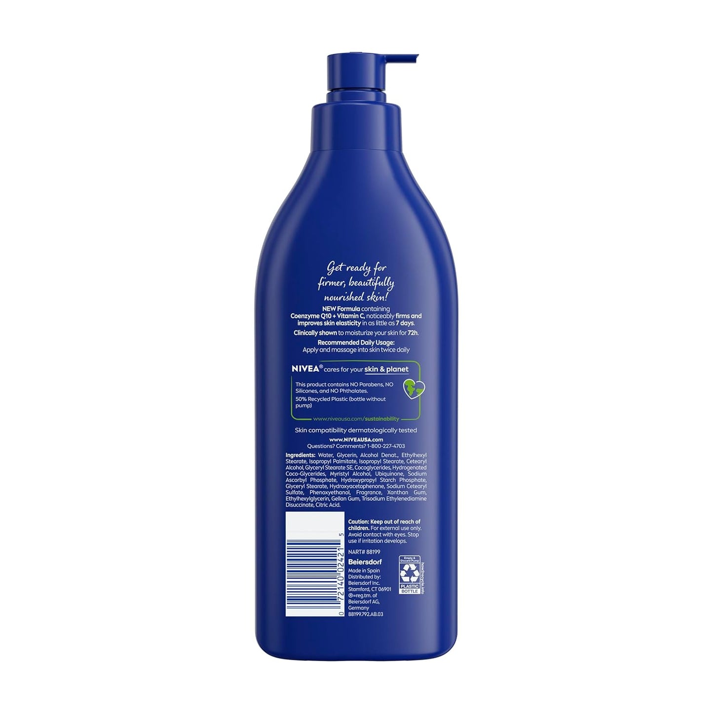NIVEA Skin Firming Body Lotion with Q10 – Clean Beauty Staple for the Uncluttered Vanity, 16.9 Fl Oz