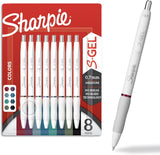 Sharpie S-Gel Pearl White Barrel Pens – Thoughtful Birthday Gift for Her, Medium 0.7mm Multicolor Gel Pens 8 Pack