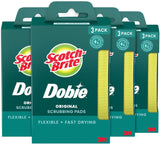 Scotch-Brite Dobie Non-Scratch Scrub Pads Child and Pet Safe Kitchen and Bathroom Cleaning Pack of 12