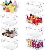 SKTEET Clear Storage Bins – Stylish Pantry Display Set, 8 Stackable Organizers That Double as Visible Home Decor