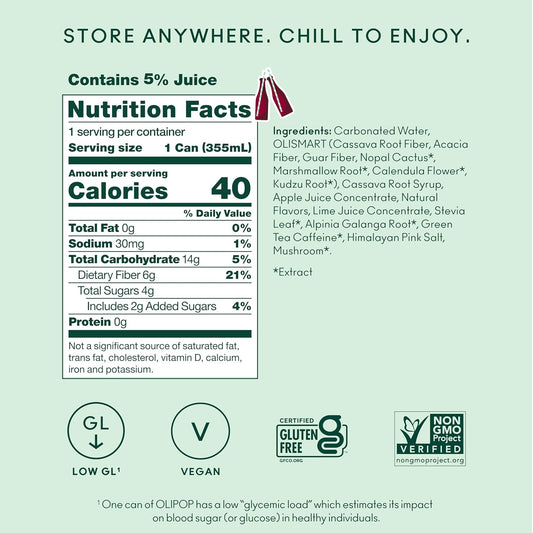 only 2-5g of sugar per 12oz can compared to 35-40g in traditional soda