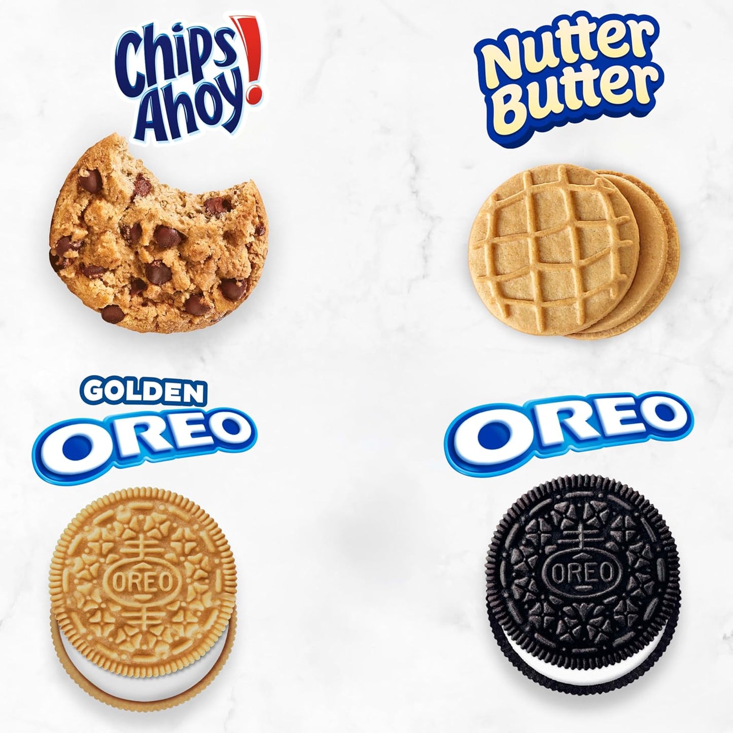 OREO, CHIPS AHOY!, Nutter Butter & Golden OREO Variety Cookie Gift Pack – 56 Individually Wrapped Snack Packs for Holiday Gifting