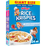 Kellogg's Rice Krispies Cereal – Family Breakfast for the Kids' Table, Big 24oz Box for Pouring with Milk