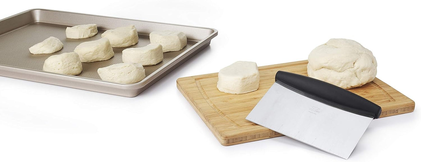 OXO Good Grips Stainless Steel Multi-Purpose Scraper & Chopper – Sleek Countertop Accent for Modern Baking Stations