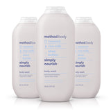 Method Body Wash Simply Nourish 3-Pack – Daily Moisturizing Shower Ritual for Dry Skin Wellness