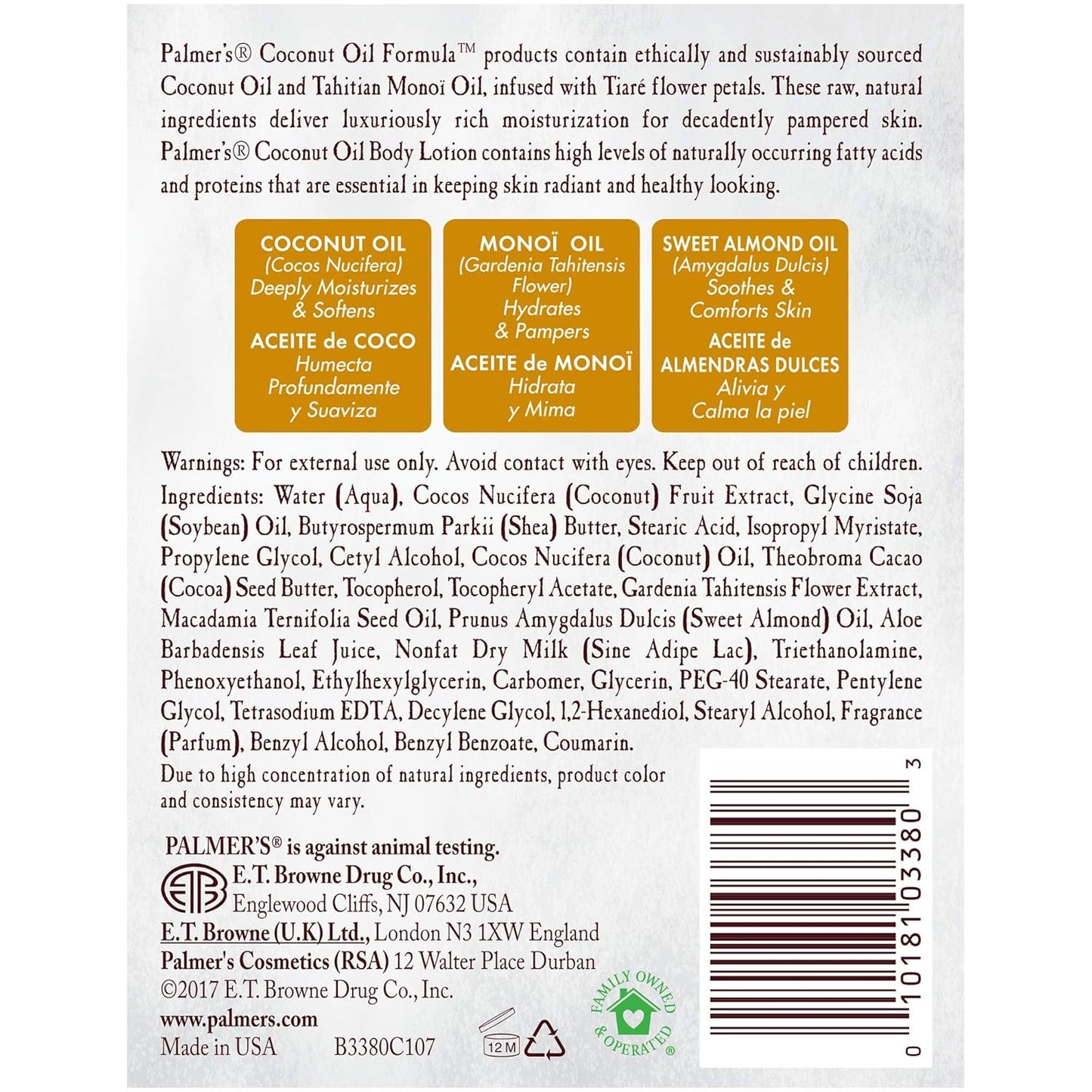 Palmer's Coconut Oil Body Lotion – Clean-Label Moisturizer for an Uncluttered Vanity, 33.8 fl oz Pump