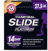 ARM & Hammer Clump & Seal Slide Platinum Multi-Cat Litter for Home Office Adjacent Litter Stations, Set-and-Forget 14-Day Odor Control
