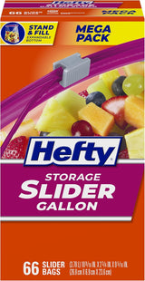 Hefty Slider Gallon Storage Bags – Home Office and Study Snack Prep, Writable Label and Click Closure