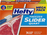 Hefty Slider Quart Freezer Bags – Freezer Prep Essential for Meal Prep Stations and Weekly Lunch Packing