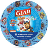 Glad Kids Paw Patrol Disposable Paper Plates, Child Safe 8.5 Inch Core Puds Plates for Family Dinners and Playroom Snacks, 20 Count