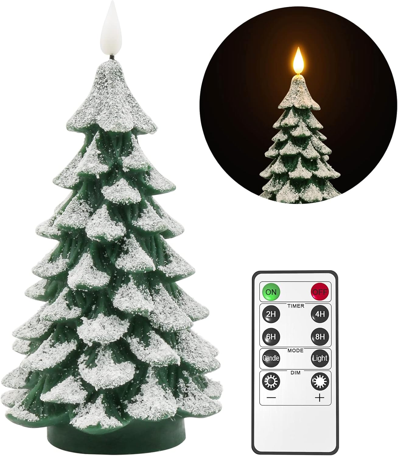 PChero Christmas LED Candle – Calming Bath Time & Wind-Down Ritual Light, Gentle Flicker with Auto-Off Timer