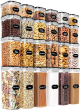 PRAKI Airtight Food Storage Containers – Square Black Canisters for a Styled, Camera-Ready Pantry