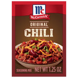McCormick Original Chili Seasoning Mix for Quick Weeknight Family Dinners, 1.25 oz Packet