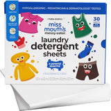 Miss Mouth's Messy Eater Laundry Detergent Sheets for Babies and Toddlers, Hypoallergenic Nursery Laundry Solution