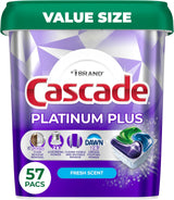 Cascade Platinum Plus Dishwasher Pods for Busy Home Kitchens, Skip Pre-Rinse Daily Dish Loads