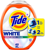 Tide Power PODS White Laundry Detergent – Minimalist Laundry Room Essential, Single-Dose Whitening