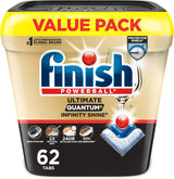 Finish Ultimate Quantum Infinity Shine Dishwasher Pods – Home Office Break-Room Cleanup, Burns Through 24-Hour Dried-On Food