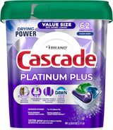 Cascade Platinum Plus Dishwasher Pods – Daily Dishwasher Detergent for Busy Home Office Households, Premeasured Grease-Cutting ActionPacs