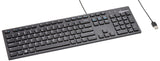 Amazon Basics Wired Keyboard – Sleek Black Accent for Modern Home Office Desks