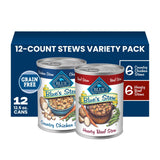 Blue Buffalo Blue's Stew Natural Grain Free Wet Dog Food, Hearty Beef & Country Chicken Variety Pack for Mindful Pet Parents