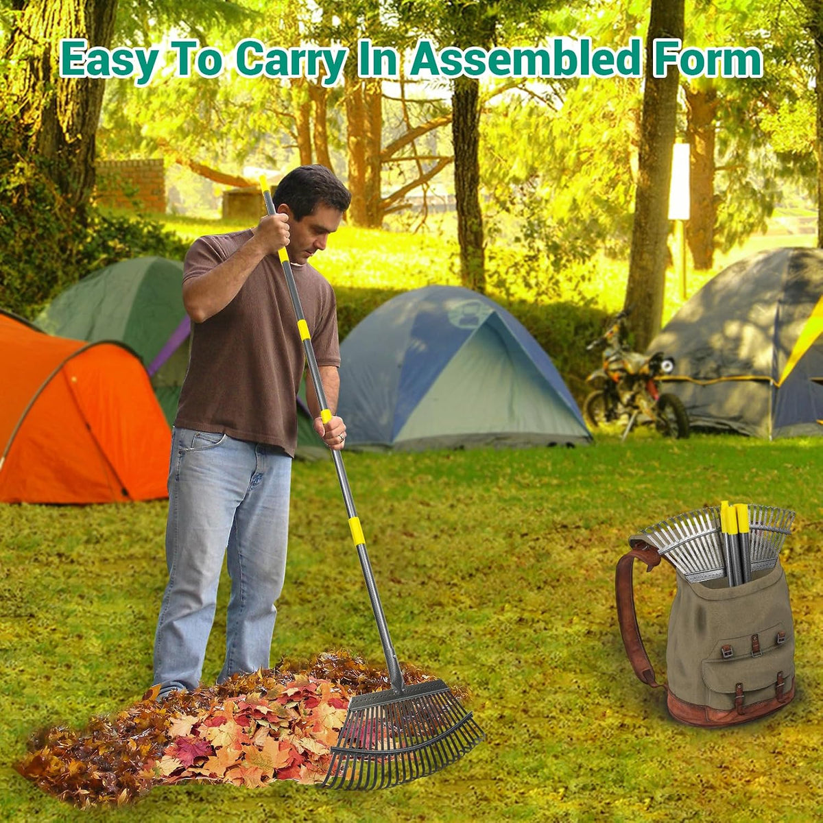 RakePro Foldable Yard Rake – Thoughtful Birthday Gift for Dad, Mom and Outdoor Enthusiasts