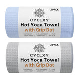 Stickyfiber Hot Yoga Towel 2-Pack – Travel-Ready Mat Cover for Outdoor Retreats, Lightweight Microfiber with Grip Dots