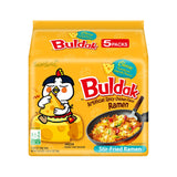 Samyang Buldak Fire Noodle – Birthday Gift for Spice Obsessed Friends and Siblings, Carbo Cheese and Original Variety 5 Pack