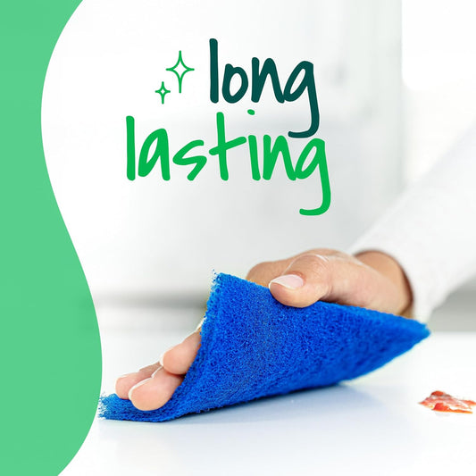 scrubbing fibers made from 100% recycled plastic