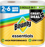 Bounty Essentials Select-A-Size Paper Towels – Quick Cleanups for Busy Home Offices, 2 Triple Rolls