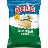 Ruffles Potato Chips – Outdoor Patio Snacks for Backyard BBQs, 8oz Ridged Chip Bag