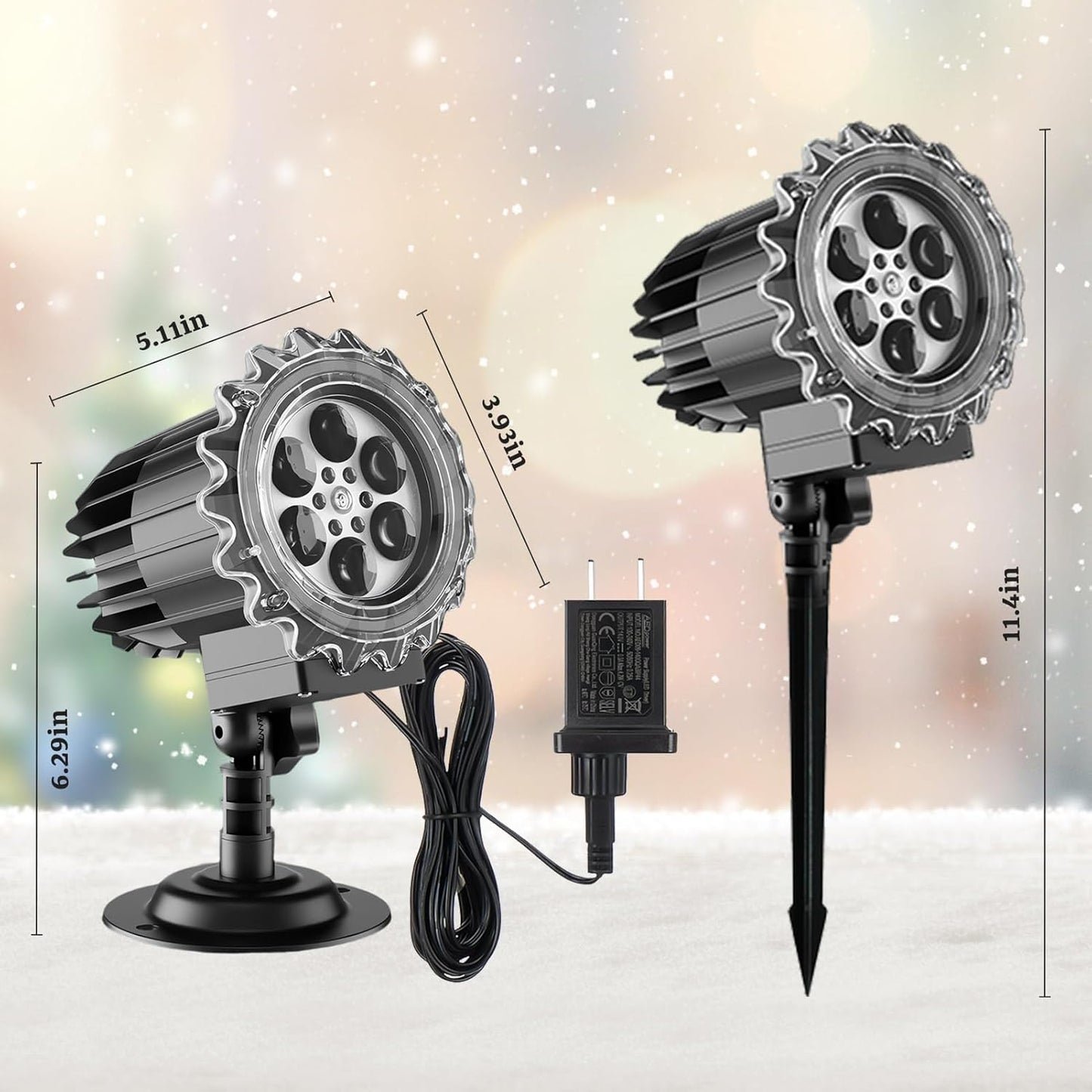 Single-Unit Snowflake Projector – Clutter-Free Alternative to String Lights for Clean Interiors
