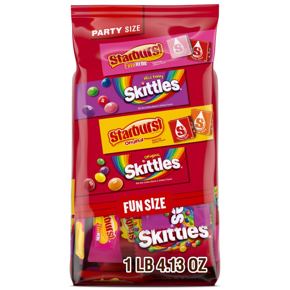 SKITTLES Original, Wild Berry & Sour Variety Pack – Trick-or-Treat Bowl & Classroom Valentine Exchange, 26.46 oz