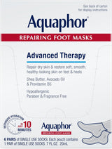 Aquaphor Repairing Foot Masks – At-Home Spa Pedicure Ritual for Dry Heels, 10-Minute Self-Care Treatment with Avocado Oil and Shea Butter