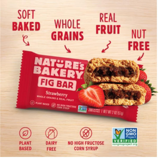 soft-baked texture with real fruit filling and whole-grain flour base