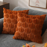 DFXSZ Reversible Fall Pillow Covers 20x20 Solid Orange Rust Set for Farmhouse Reading Nook Refresh