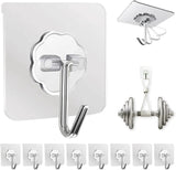 Adhesive Wall Hooks – Transparent Heavy-Duty Towel Hooks for Stylish Bathroom Walls
