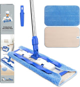 MR.SIGA Professional Microfiber Mop for Office Buildings and Retail Floors, Commercial-Grade Hard Floor Cleaning with 360 Swivel Head