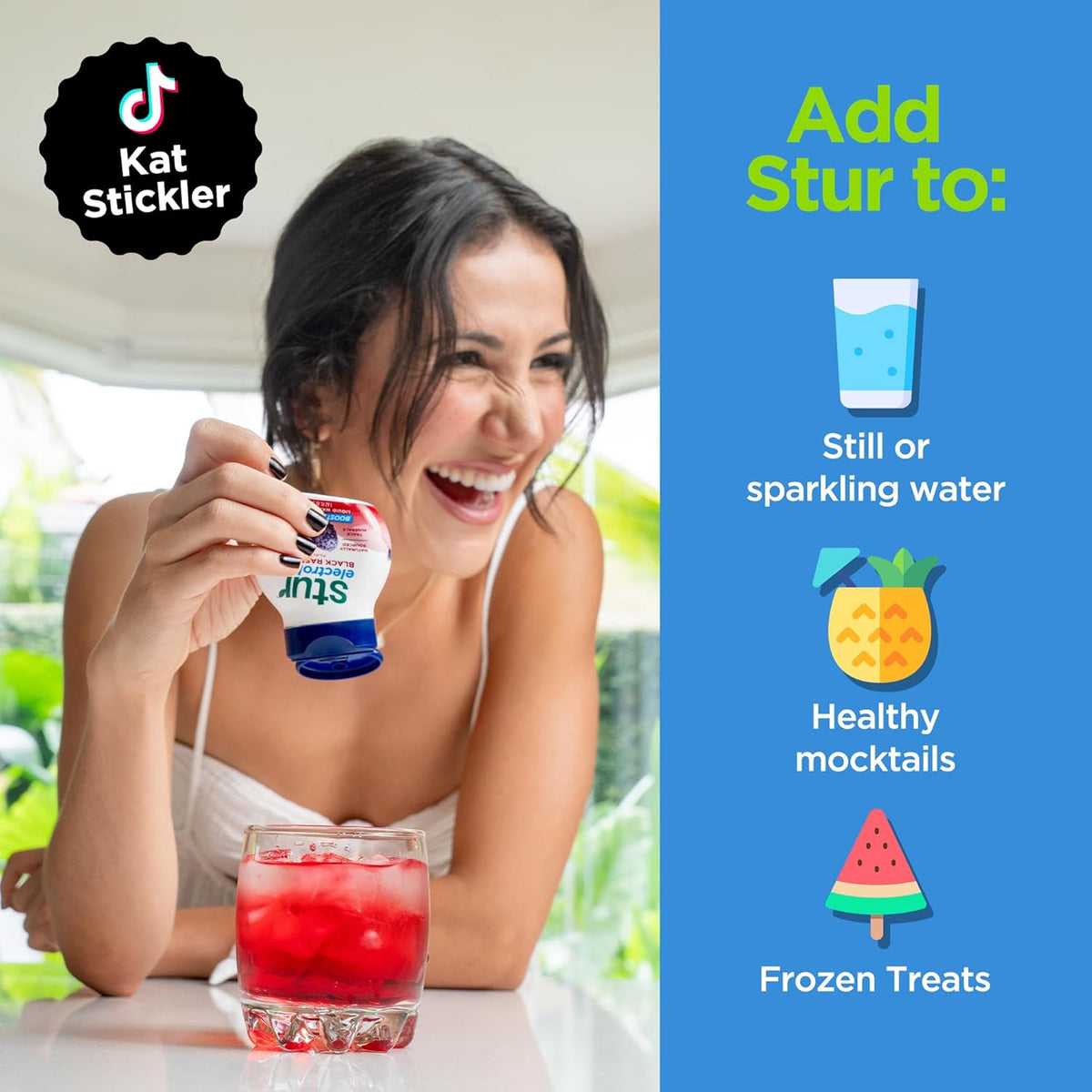 Stur Electrolyte Water Drops – Clean-Label Hydration for Clutter-Free Kitchens, One Bottle Per Flavor