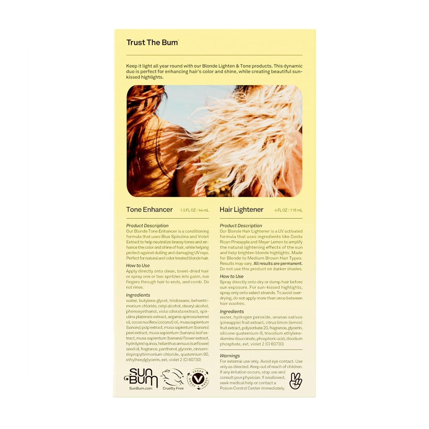 Sun Bum Lighten and Tone Ritual Kit – Self-Care Blonde Treatment with Nourishing Honey & Argan Oil
