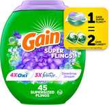 Gain Super Flings Laundry Detergent Pacs for Yoga Room Reset, Dewdrop Dream Scent Pacs That Turn Every Load Into a Sensory Ritual