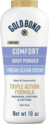 Gold Bond Comfort Body Powder for Men and Women – Nightly Self-Care Ritual, Talc-Free Fresh Clean Scent with Aloe & Chamomile