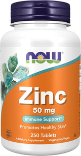 NOW Foods Zinc Gluconate 50 mg – Daily Immune & Enzyme Support for Your Morning Wellness Ritual, 100 Tablets