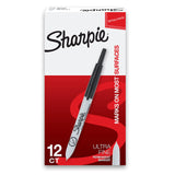 Sharpie Retractable Permanent Markers, Ultra Fine Point, Black, 12 Count – Single-Color Black Marker Set for Clean, Intentional Labeling Systems