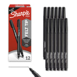 Sharpie 0.4mm Fine Point Felt Tip Pens - 12 Count Black, Sleek Markers for Creative Home Studio and Reading Nook