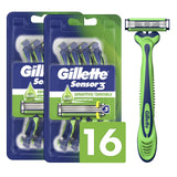 Gillette Sensor3 Sensitive Men's Razors – Gentle Shaving Ritual for Calm Mornings, 12 Count