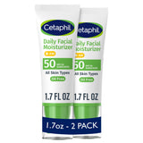 Cetaphil Daily Facial Moisturizer SPF 50 – Travel-Ready Sun Protection for Hiking and Beach Days, Non-Greasy Finish